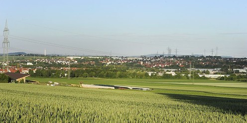 Blick auf die Felder von Freiberg am Neckar 