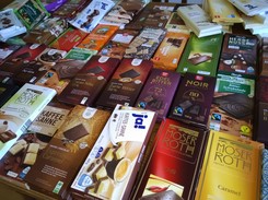 Schokolade von vielen verschiedenen Herstellern 